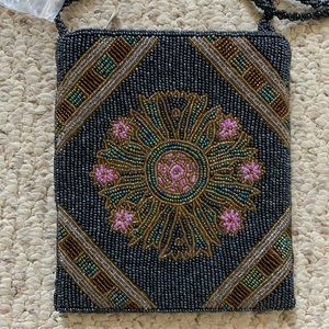 Floral Beaded Shoulder Bag